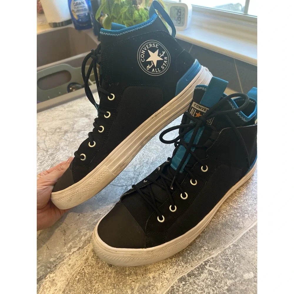 Converse Chuck Taylor All Star High Top Black Blue Sneakers Mens 11 Womens 13 - Picture 7 of 12